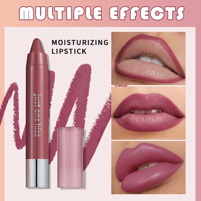 Wine Red Hydrating Cream Lipstick Lip Crayon for Women, Moisturizing Lipstick Long-lasting Waterproof, Retractable Lips Crayon Liner for Ombre Shades, Tinted Lip Balm + Lips Color in One, 08#