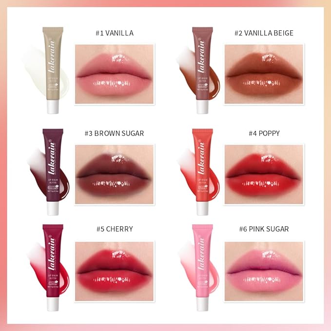 Lip Butter Balm - Ultra-Hydrating, Nourishing Lip Care with Natural Ingredients, Shea Butter & Olive Oil, Soothes & Softens Dry Lips (#6 Pink Sugar, 1)