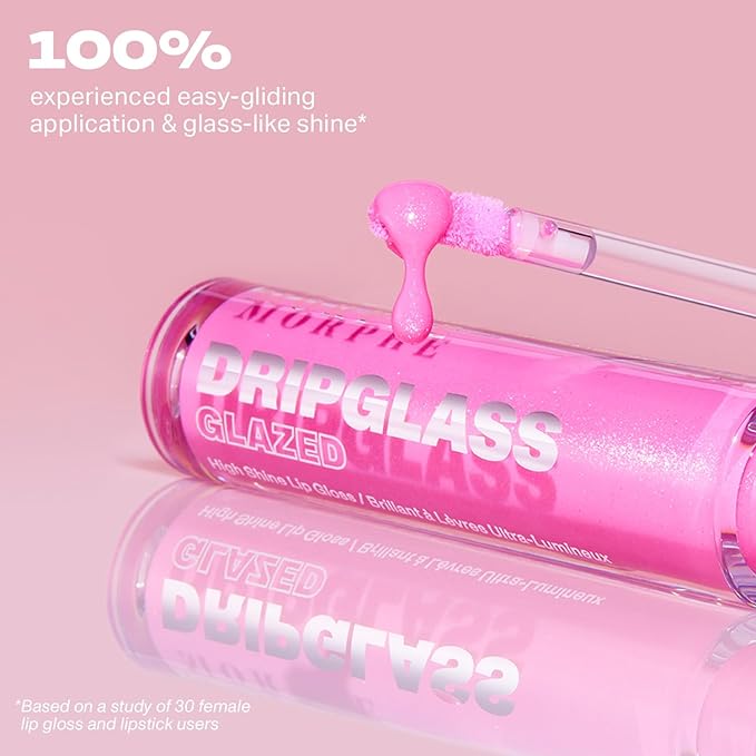 MORPHE Dripglass High Shine Lip Gloss - Semi-Sheer or Full Coverage Lip Color with Glass-Like Shine and Nonsticky Finish - Infused With Squalane & Vitamin E - Peach Prism (0.13 Fl Oz)
