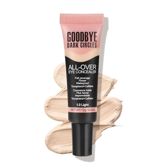 Liquid Concealer, Under Eye Full Coverage Concealers for Dark Circles, Fine Lines, Redness,Waterproof, Firming,Color Correcting Long lasting Makeup Concealer for Women (01#Light)