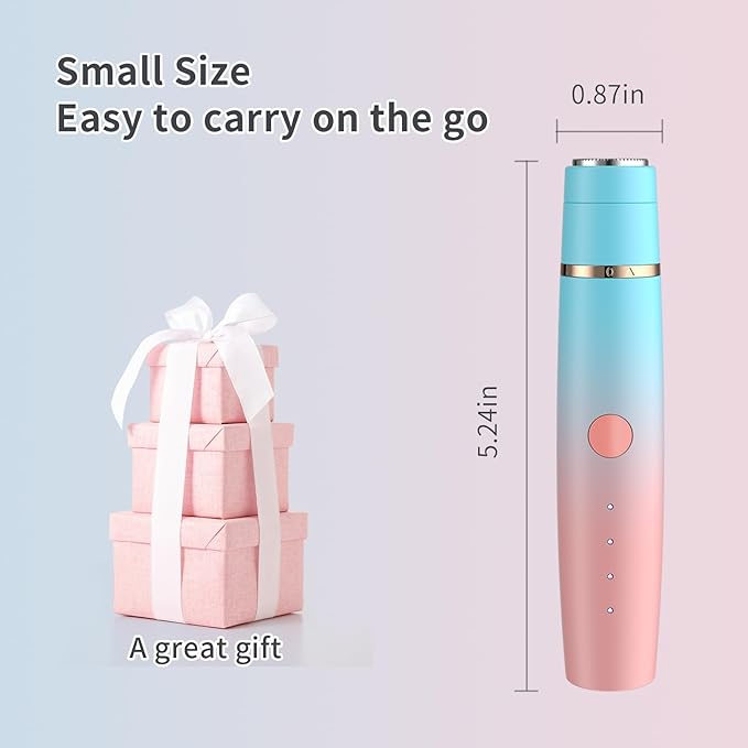 Erkot Nose Hair Trimmer for Men and Women, Eyebrow Trimmer, Electric Shaver Razor 3 in 1, Portable, Waterproof and Rechargeable for Ears, Face, Legs (Blue Pink)