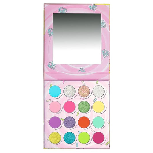 Kimchi Chic Donut Collection Eyeshadow Palette - 16 Matte, Pigment, & Glitter Shadows, Versatile for Day to Night Looks, Cruelty Free, Rainbow Sprinkles