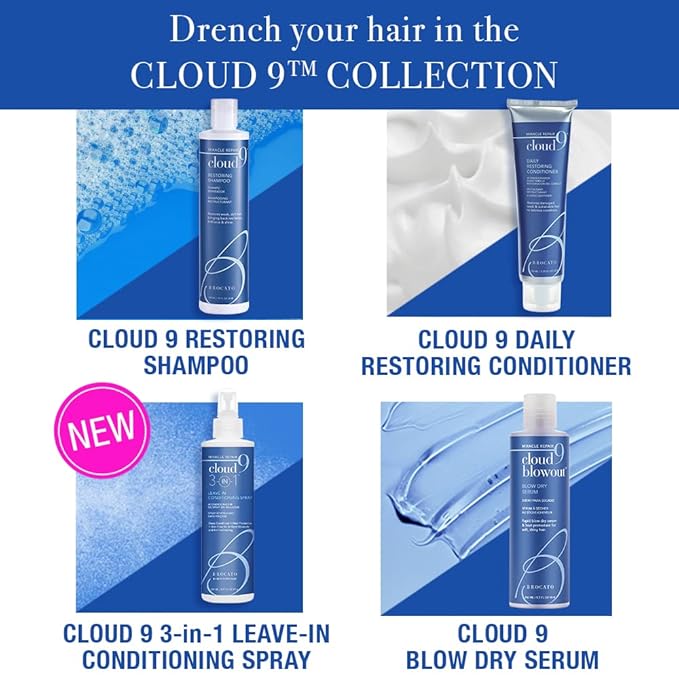 Cloud 9 Miracle Repair 3-in-1 Heat Protectant and Leave-In Conditioning Spray for Brilliant Blowouts and Anti-Frizz Hair