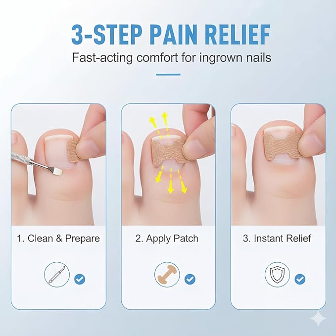 Ingrown Toenail Removal Kit, Professional Ingrown Toenail Corrector Set with Toenail Correction Strips, Curved Toenails Corrector Patch, Painless File and Lifter Pedicure Tools for Home Treatment
