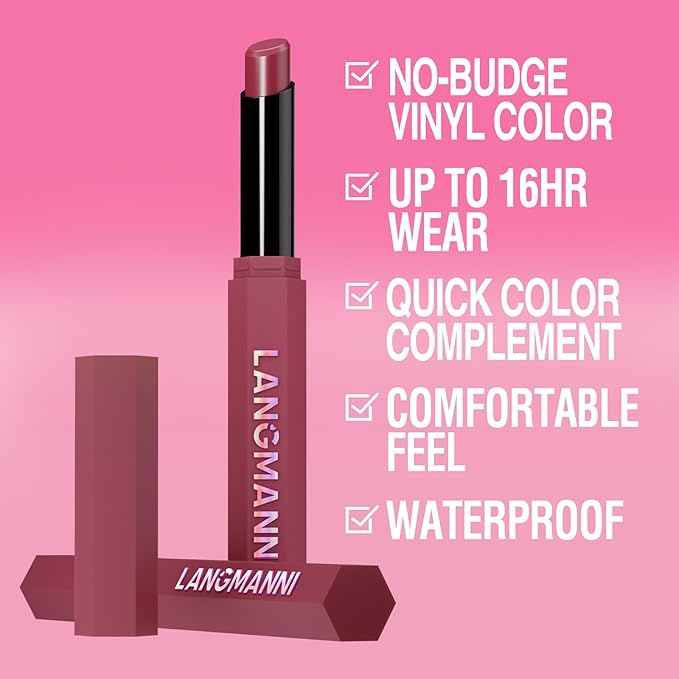 Jolilab 6Pcs Velvet Matte Lipstick Nude Matte Soft Dark Color Stick High Pigmented Long-Lasting Waterproof Lip Stick Lip Balm Beauty Cosmetics Gift for Women(Curated Set A)