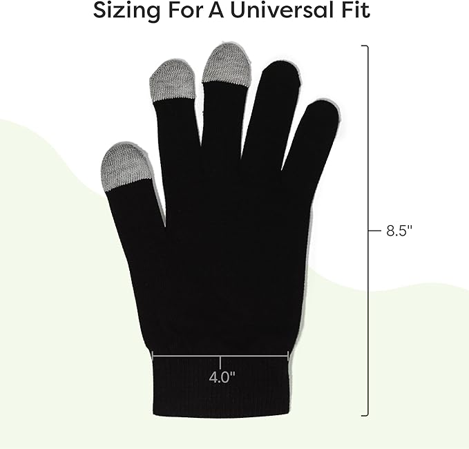 ZenToes Moisturizing Gloves for Dry Hands, Gel Infused with Jojoba Seed Oil, Olive Oil and Vitamin E, Overnight Hand Moisturizer (OSFM, Cotton Black)
