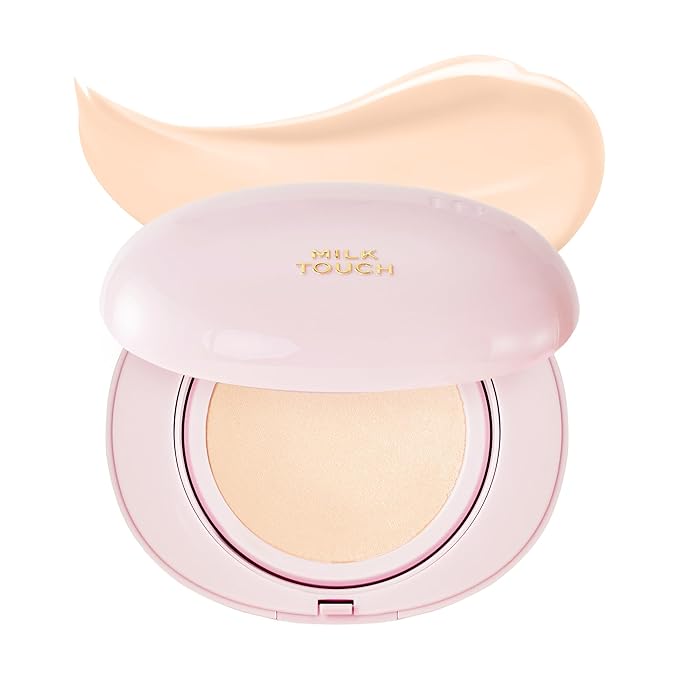 milktouch Cushion Foundation, 24H Flawless Skin, Radiant Shine, No Oxidation, Long-Lasting, Non-Creasing, 60% Hydrating Skincare Infused Korean Foundation (15N Fair Ivory)