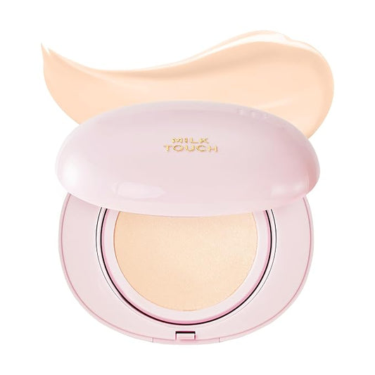 milktouch Cushion Foundation, 24H Flawless Skin, Radiant Shine, No Oxidation, Long-Lasting, Non-Creasing, 60% Hydrating Skincare Infused Korean Foundation (15N Fair Ivory)