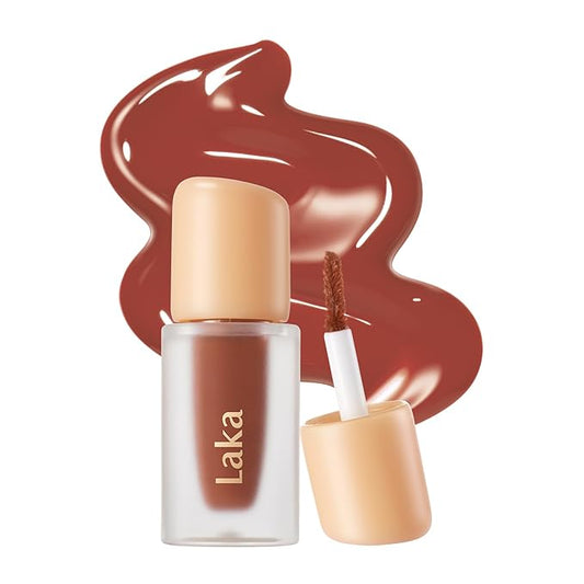 Laka Fruity Glam Lip Tint Mini, 1.9g/0.07oz, Glowing Lip Stain with Wide Color Spectrum, Hydrating & Lightweight Texture, Long-Lasting Bold Stain, Non-Sticky, Vegan, K-Beauty (#108 Salty)