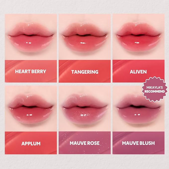TIRTIR [*Mini Size Waterism Tinted Lip Gloss #01 Mauve Rose, 0.06 Fl Oz – Kiss Ready Lipgloss, 12H Long Lasting Non Sticky Natural Tinted Glow Korean Multiuse Cheek and Lip Tint for Women gift