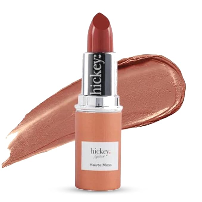 Hickey Lipstick Organic Haute Mess Terracotta & Big Trouble Berry Wine Lipstick Refill - Long Lasting Lipstick for Women, Hydrating & Moisturizing, Highly Pigmented, Gluten-Free & Vegan Lip Color