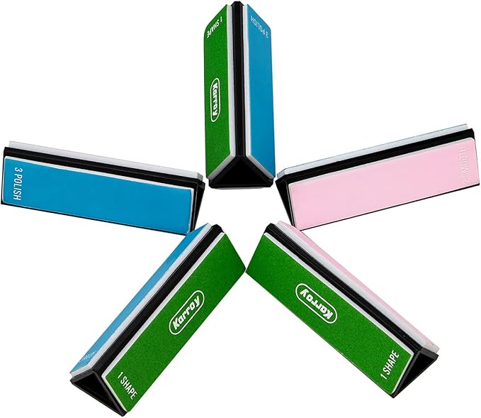 Karroy Nail Files and Buffers for Natural Nails Smooth and Polish Gel Surface 400/600/4000 Grit (D-Prism)