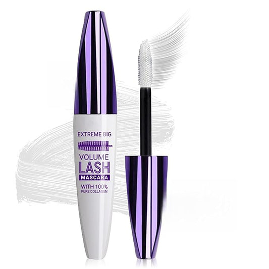 White Mascara for Eyelashes,5D Colored Mascara Volume and Length Waterproof,Natural Curling for Women Eye Makeup