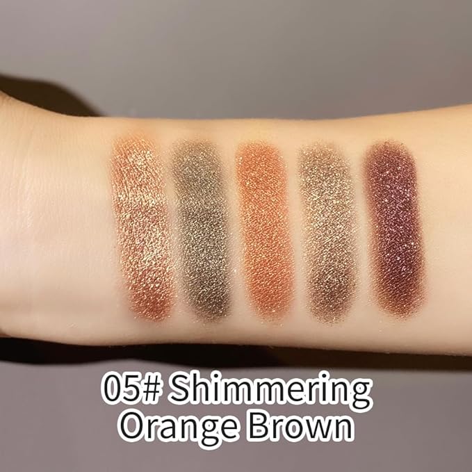 4 Color Eyeshadow Palette, Matte and Shimmer Powder Makeup, Highly Pigmented Blendable Shadows, Long-Lasting Waterproof, Natural Nude Brown Pink Shades (B-5#, 1 Count (Pack of 1))