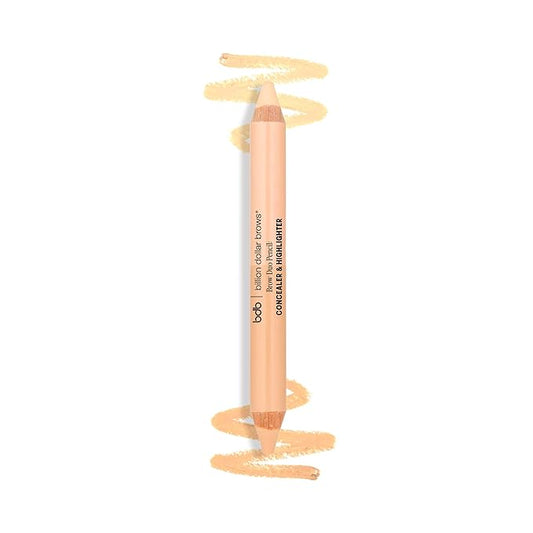 Billion Dollar Brows Duo Brow Highlighter & Concealer Pencil – 2-in-1 Creamy Formula for Lifting & Highlighting, Blendable Concealer & Buildable Highlighter, Cruelty-Free & Vegan for Radiant Brows