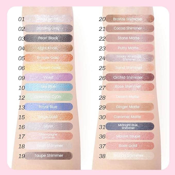 2in1 Shimmer Cream Eye Shadow Stick -Sand Shimmer, Eyeliner Pencil Eyeshadow Palette Makeup, Waterproof Long Lasting Brightener, Crease Proof & Smudge Resistant, Cream Eyeshadow with Built-in Smudger