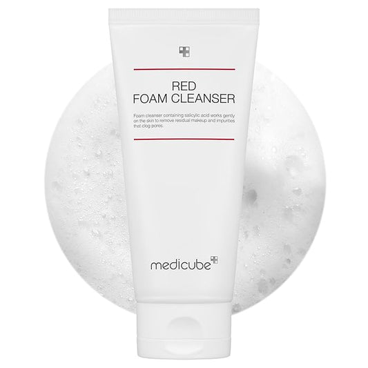 medicube Facial Cleanser Red Foam Cleanser | Daily Gentle Cleansing Foam for Sensitive & Troubled Skin | Deep Cleansing Impurities & Excess Sebum Control | Korean Skincare, 4.23 oz