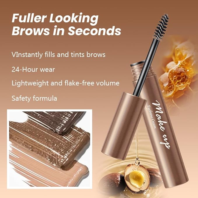 2pcs Light Brown Brow Gel set – Volumizing, Buildable, Wax-Gel Hybrid for Full, Voluminous Brows, Locks Hairs in Place, Waterproof, Available in Brunette (03#)