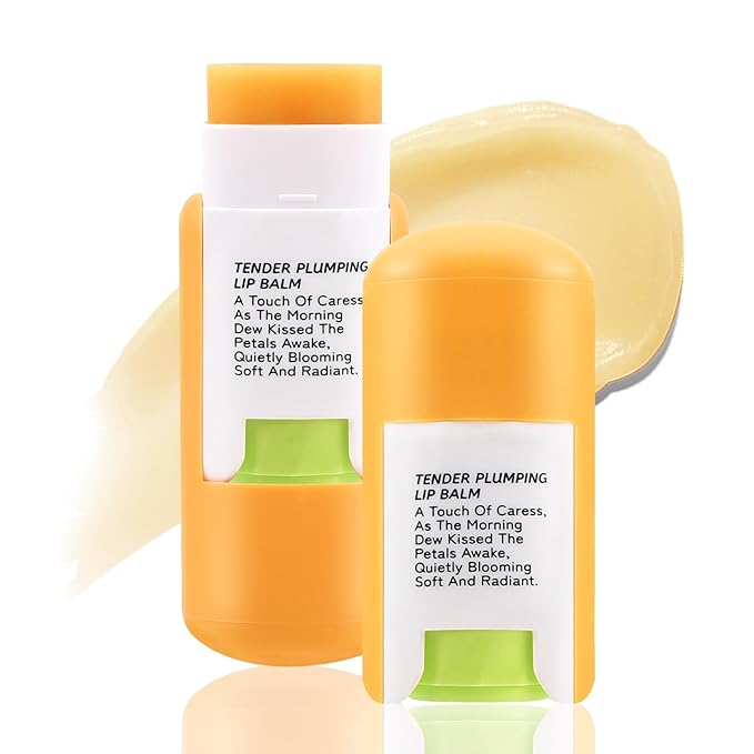 Boobeen Plumping Lip Balm, Moisturizer for Dry Chapped Lips with Fruity Flavor, Cute Mini Lip Care for On-The-Go Hydration