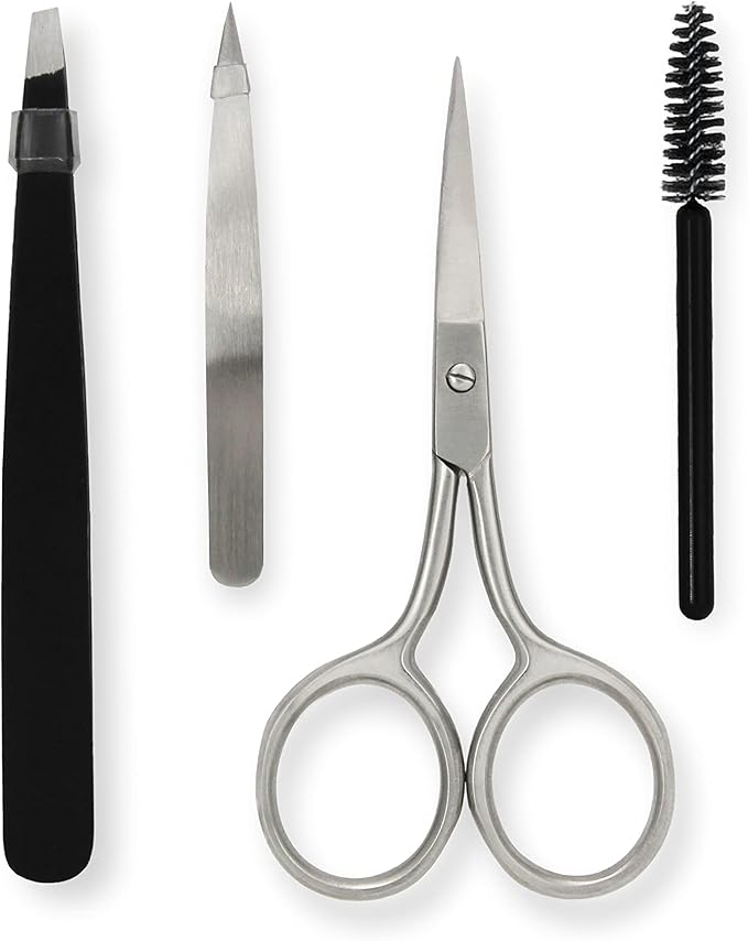 Amazon Basics 4 Piece Brow Kit, black