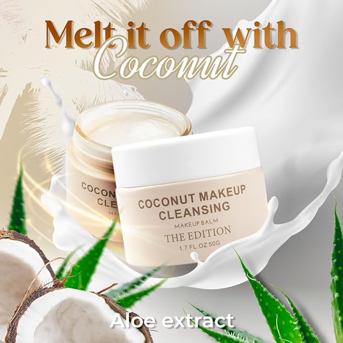 The Edition - Makeup Remover Balm Coconut – Hydrating Makeup Remover & Nourishing Face Cleanser, Melting Balm for Waterproof Makeup, Gentle Eye Makeup Cleansing, 50g