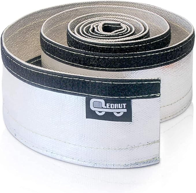 2 Pcs Heat Shroud Sleeve Aluminized Sleeving with Hook&Loop Closure 3/4" I.D.x 10FT with 20PCS Stainless Steel Cable Metal Ties and 1Pair of Operating Gloves