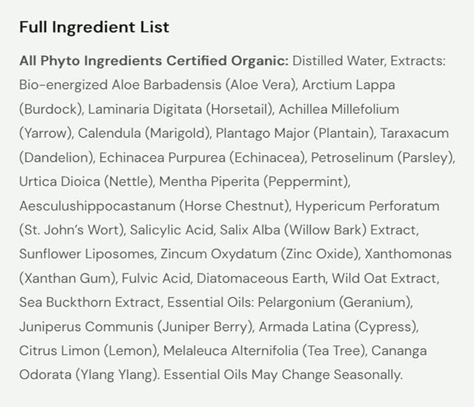 Elina Organics Oil Control Formula, 2oz – Clarifying Serum with Willow Bark, Zinc Oxide & Burdock Root – Organic, Vegan – Fights Breakouts & Balances Oily Skin