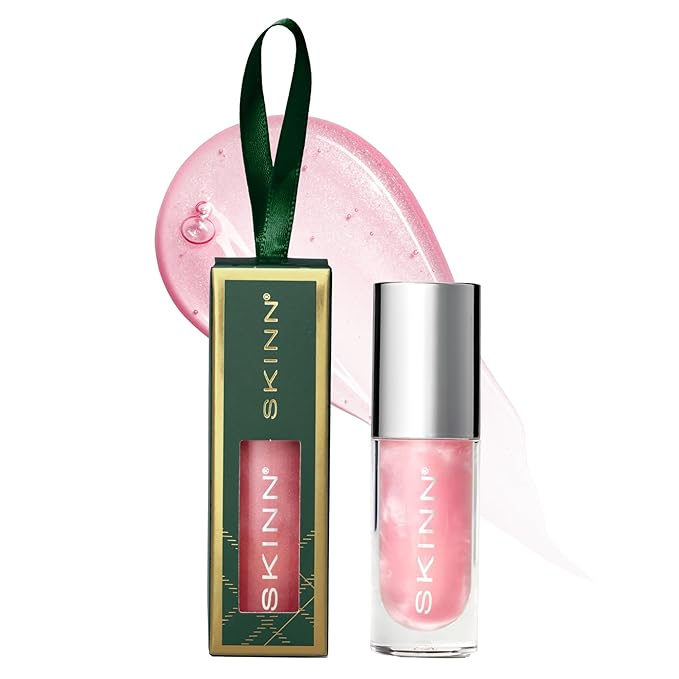 SKINN Luminous Lip Oil, Blush - Lip Care for Dry and Cracked Lips - Ultra-Light Non-Sticky Formula with Sheer Glossy Finish - Soothing Vitamin C & Manuka Honey Supports Collagen Production