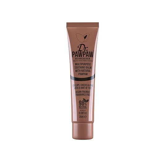 Dr.PAWPAW Rich Mocha Balm, Multi-Purpose Natural No Fragrance, for Hydrating Lips, Skin, Hair, Cuticles, Nails & Beauty Finishing (25 ml)