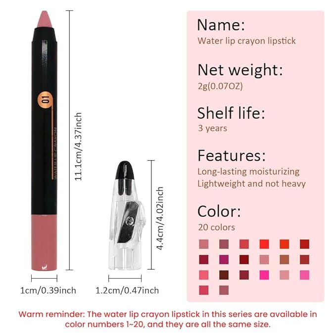 Spanish Pink Matte Lip Liner Crayon with Sharpener - Waterproof Smudgeproof Long-Wear Lip Pencil, Creamy Pigmented Lip Crayon for Women, 12HR Stay Silky Velvet Lip Liner 01#