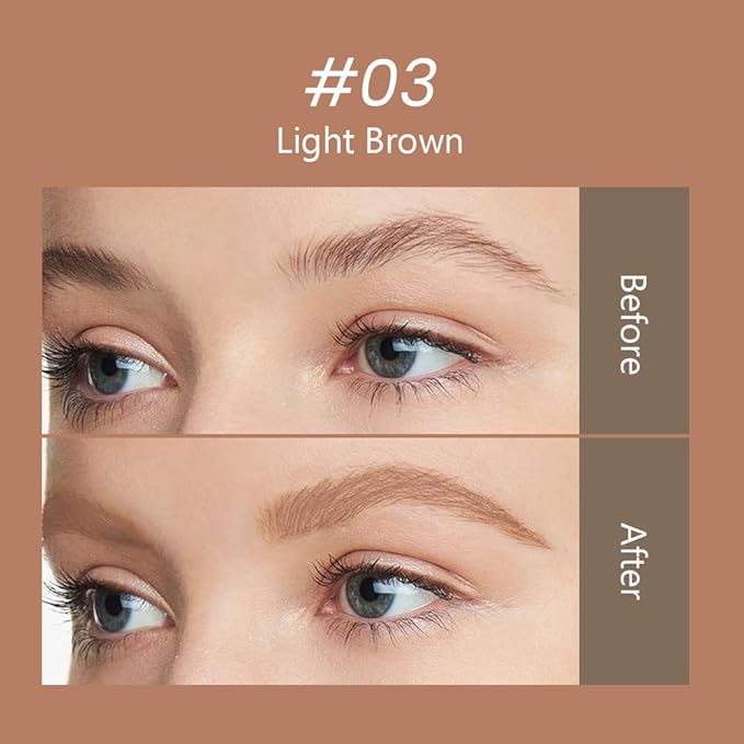 2pcs Light Brown Brow Gel set – Volumizing, Buildable, Wax-Gel Hybrid for Full, Voluminous Brows, Locks Hairs in Place, Waterproof, Available in Brunette (03#)
