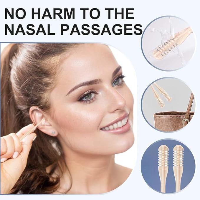 BNGXR 2-in-1 Nasal Hair Cutter, 2026 Upgraded Double Sided Nose Hair Knife, Portable Manual 360° Rotating Nose Hair Trimmer with for Women Men, Beige (6)