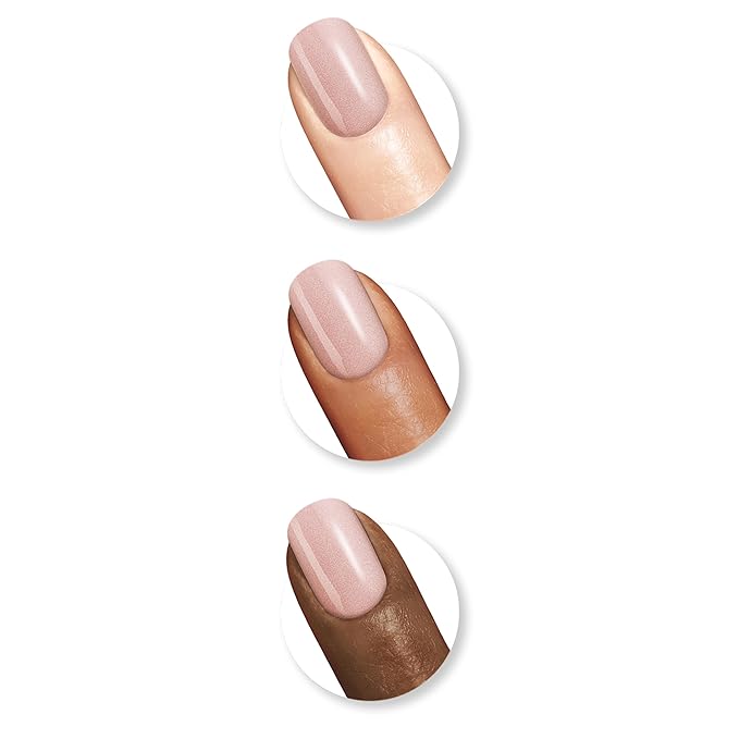 Sally Hansen Color Therapy Nail Polish | Biotin, Argan Oil, Long Lasting, Healthy Nails, Nail Strengthener, Semi-Opaque | 200 Powder Room | Soft Nude Nail Color