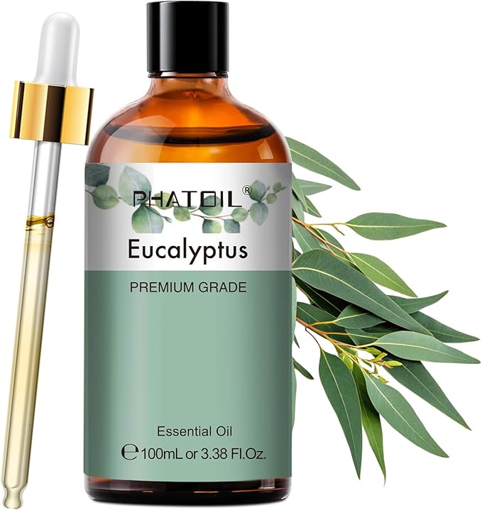 PHATOIL Pure Eucalyptus Essential Oil, 100% Pure Therapeutic Grade Premium Oil for Hair Care, Skin, Aromatherapy 3.38Fl Oz