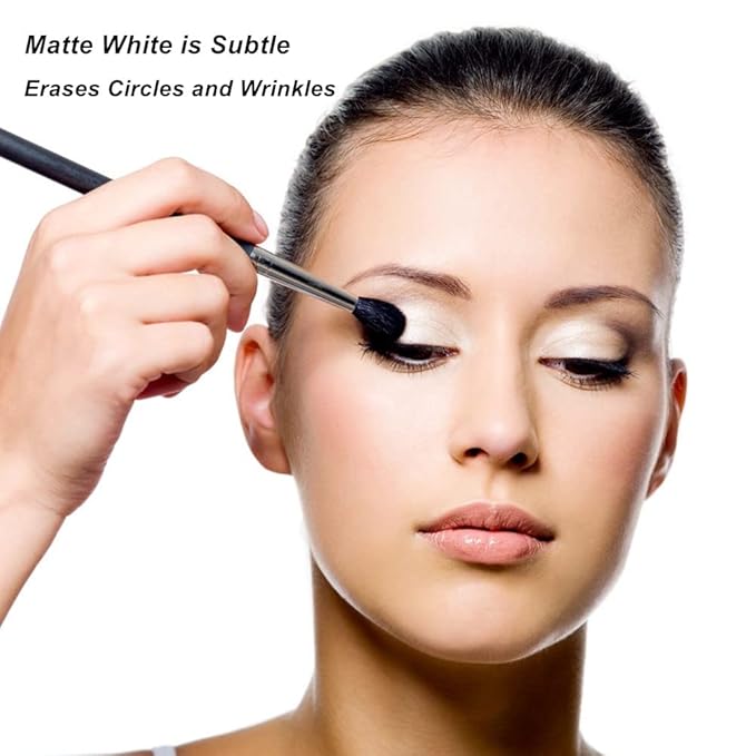 Mysense Single Matte Eyeshadow - Pressed Fine Powder Eye Shadow, Face Foundation Setting Powder, Longwear White Eye Makeup Palette for Day & Night