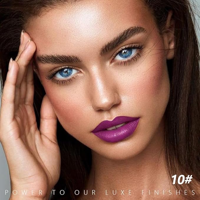 Purple Mauve Matte Lipstick - Pigmented Lip Crayon & Face Paint Stick for Women Everyday Halloween Birthday Party Wear, Younger-Looking Lip Makeup, Labial para fiesta de disfraces 10