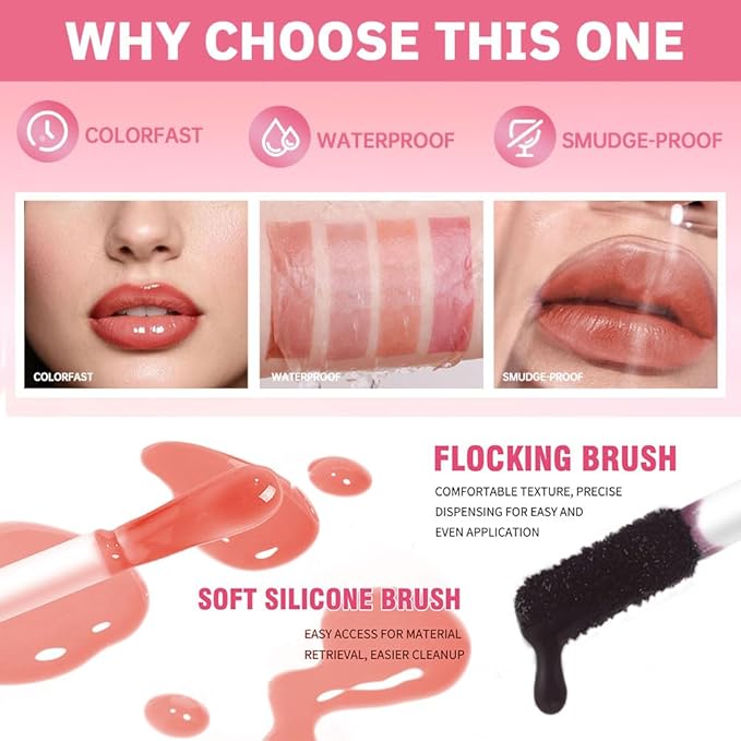 Peel Off Lip Liner & Gloss – Long-Lasting Smudge-Proof Caramel Nude Lip Tint & Lip Stain Liner with Hydrating High Shine Gloss for Defined, Fuller Nude Lips – Waterproof Soft Glam Lip Makeup