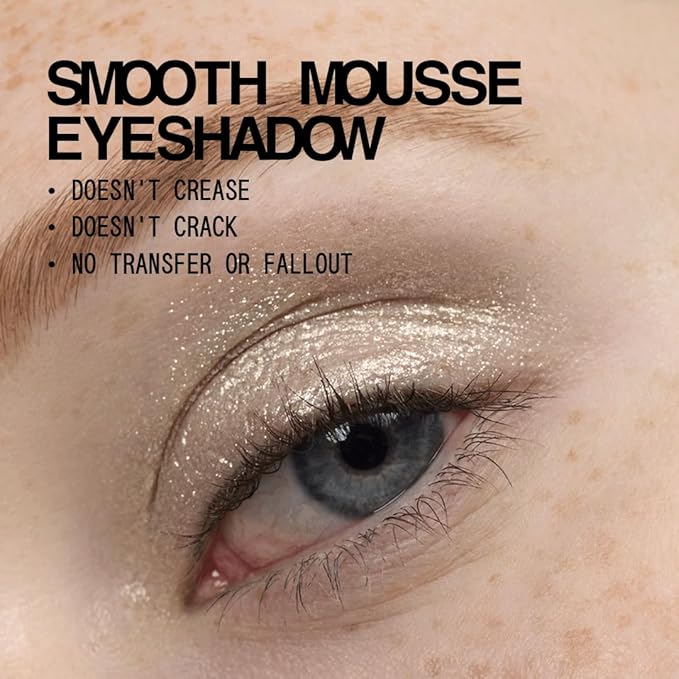 aboutface Fractal Glitter Eye Paint Refract – Smudge-Proof, Long-Lasting Liquid Eyeshadow – Intense Sparkle with Mousse Texture – Vegan, Cruelty-Free – 0.13oz (Soft Silver)