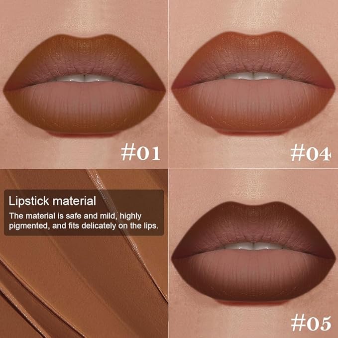3Pcs Gradient Matte Lipstick Crayon Lip Liner pencil, Flawless Contour Gradual Ombre Effect lip Pencil, for Women Long Lasting Waterproof Smudge Proof Lipstick Pencil 01#+04#+05#