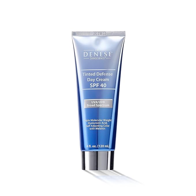 Dr. Denese SPF 40 Defense Day Cream 4 oz – Natural Tinted Moisturizer & Daily Sunscreen for Radiant Hydrated Skin – BB Cream with Antioxidants for Smooth Even Tone – Universal Shade for All Skin Types