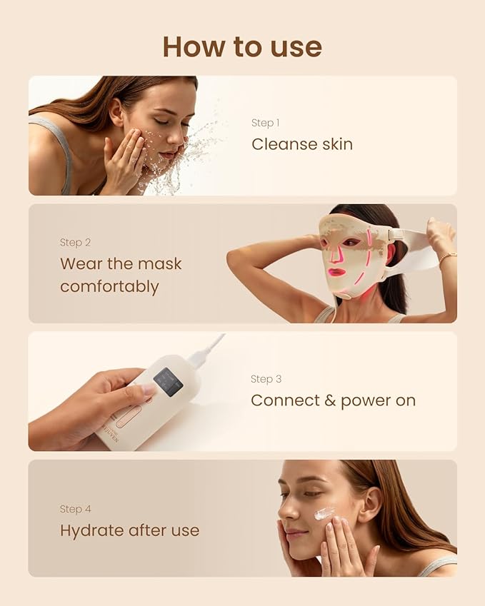 RENPHO Red Light Therapy Mask for Face 2026, Valentines Day Gifts for Women Mom Wife, 324 LEDs Full Face Coverage & 3 Light Modes, Cordless LED Red Light Therapy Face Mask for Home Use & Travel