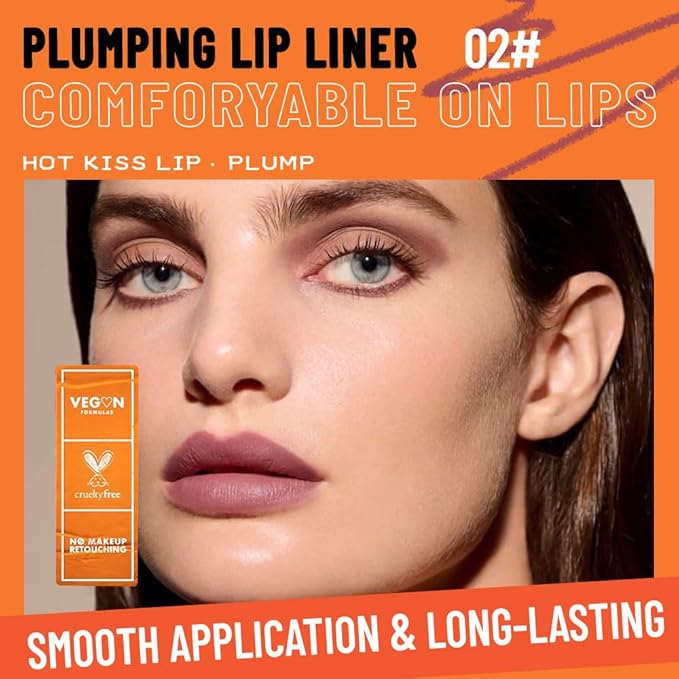 Matte Lip Liner Pencil for Shaping Lips, Retractable Creamy Brown Crayon LipLiner Pencil, Long Lasting Waterproof Lipstick Lip Liner Makeup, Vegan Beauty 02#