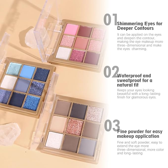 Matte Sparkling Eye Shadow Palette,Neutral Nude Smoky Glitter Powder Eyeshadow for Older Women,High-Pigment Eye Makeup, Naturing-Looking Travel Size Makeup Pallete (Matte Glitter-Pink)