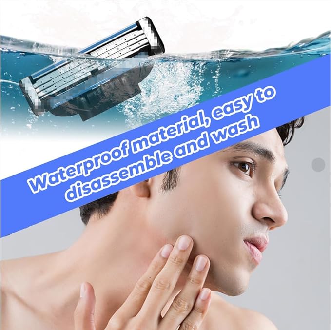 Razor Blades for Men - 24pcs Precision Compatible With Mach 3 Razor Blades Refills for Men - Razors, Dual Lubrication for Close