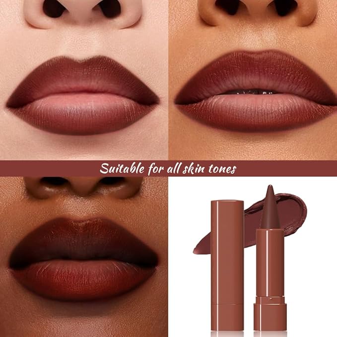 Wine Gradient Matte Lip Liner Pencil Crayon for Women - Waterproof Smudge-Proof Kissproof Long-Wear Lip Pencil, Flawless Contour Ombre Effect Lip Crayon,Creamy Pigmented Lip Liner 08#