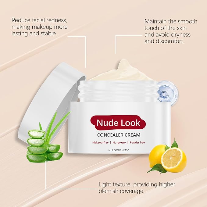50g Nourishing Concealer Cream - Lightweight Hydrating Formula, Covers Dark Spots & Fine Lines, Evens Skin Tone, Vegan, Cruelty-Free