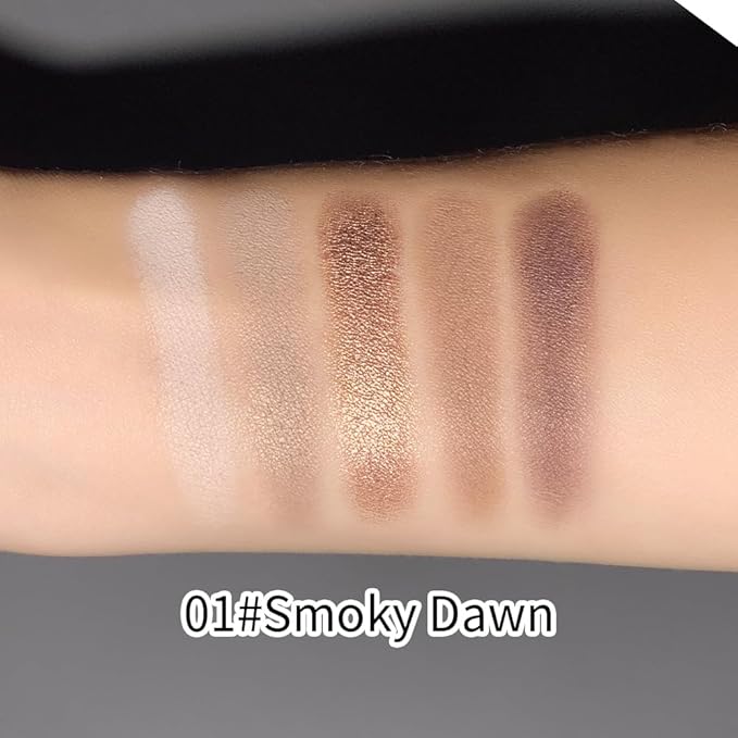 4 Color Eyeshadow Palette, Matte and Shimmer Powder Makeup, Highly Pigmented Blendable Shadows, Long-Lasting Waterproof, Natural Nude Brown Pink Shades (B-1#, 1 Count (Pack of 1))