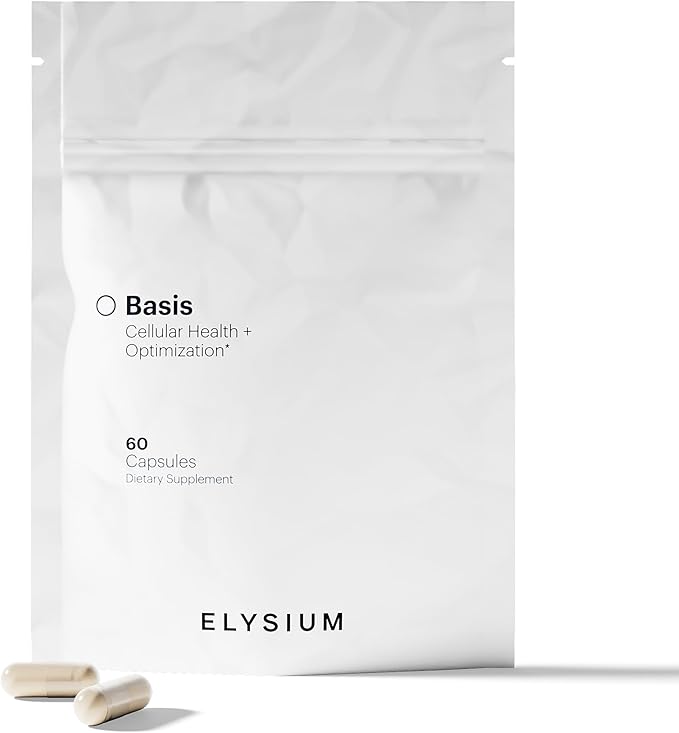 ELYSIUM Basis NAD Plus Supplement 30 Servings - with Nicotinamide Riboside 250mg and Pterostilbene 50mg - Healthy Aging Supplement & Cellular Energy