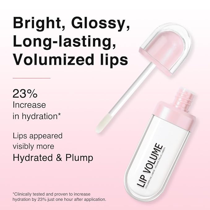 Hydrating Lip Gloss with Hyaluronic Acid, Plump pH Hyaluron Lip Oil, Lip Tint with 24HR Hydration, Volumizing Shine and Lasting Color, (A01#Ice White, 1Pcs)