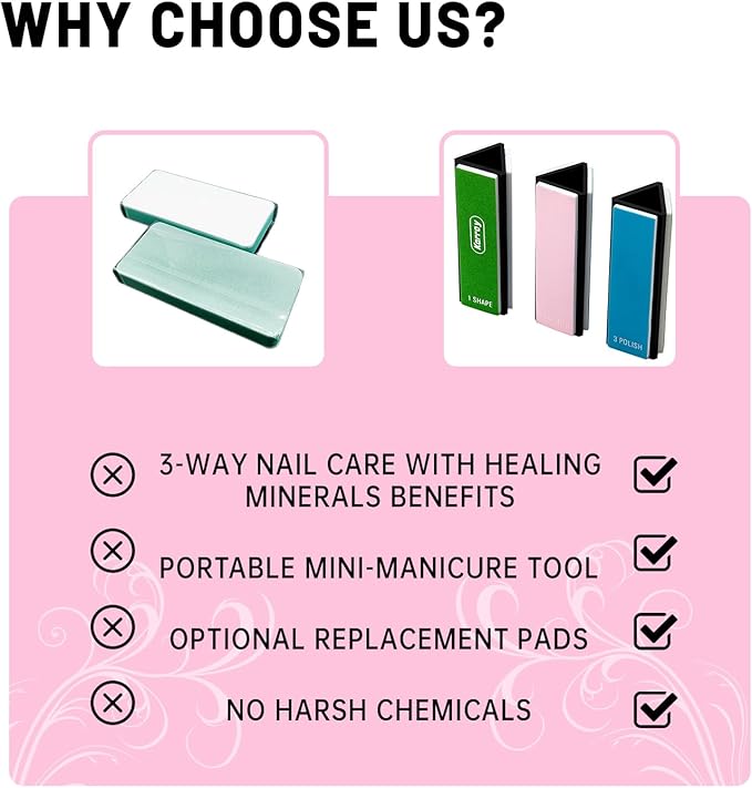 Karroy Nail Files and Buffers for Natural Nails Smooth and Polish Gel Surface 400/600/4000 Grit (D-Prism)